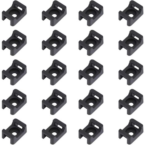 100PCS Attache de câble noir supports 23mmx16mm de type selle support de base de câble (1/5)