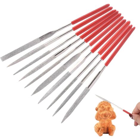 10 Pièces Limes Aiguille Diamant, Mini Fichier D’aiguilles Set pour le Travail de Précision Ensemble (1/5)