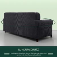 Housse De Fauteuil Relax Velours Extensible - Antidérapante Avec Poche Latérale - Lavable (Noir, 2 Places)