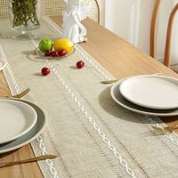 Chemin de table épissage coton et toile de jute Chemin de table, chemin de table tissé style Chemin de table épissage coton et toile de jute Chemin de table, chemin de table tissé style