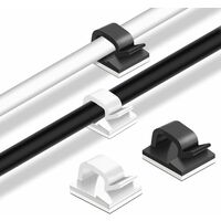 Lot De 60 Clips De Câble Autocollants Pour Rangement De Câbles USB HDMI Pour Bureau, Mur, Atelier, Bureau, Extérieur (transparent