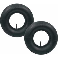 2 Chambres à Air 4.10/3.50-4 - Valve Courbée TR87 - Pour Brouette, Tondeuse, Diable - Caoutchouc Renforcé