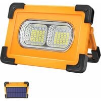 Projecteur LED Rechargeable, 50W 4 Modes Projecteur LED Chantier, 1500  Lumens Lampe de Travail Portable avec Batterie Rechargeable & Panneau  Solaire, Lumière d'Urgence, pour Camping, Bricolage