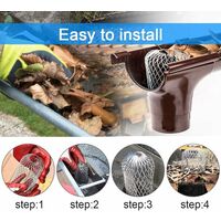 Filtres De Gouttière En Aluminium Gardes De Gouttière Extensible Pour Filtrer Les Feuilles Les Branches La Mousse La Boue Diametre 410cm 4 Pieces 88267605