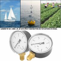 Manomètre Double échelle 0-4bar/0-60psi - 1/4" NPT Montage Latéral - Pour Mazout, Eau, Air - Boîtier Métal Inoxydable