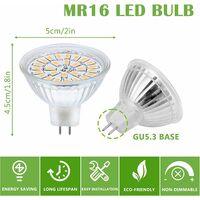 10 Pièces MR16 4W LED Ampoule GU5.3 COB Spotlight Equivalente