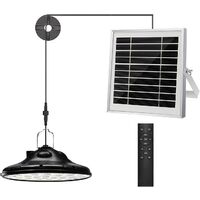 Hacevida Lampe Solaire Extérieur Intérieur, Suspension Solaire Extérieur à 2 Lumières avec Télécommande et Détecteur de Mouvement, 4 Modes Dimmable, IP65 Étanche, 5m Câble pour Jardin Balcon Grange