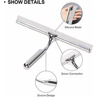 Raclette Pour Vitres - Pointe TPE Souple - Poignée Ergonomique - Avec Ventouse De Rangement - Pour Fenêtres, Douche, Voiture