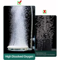 Pierre à Bulles 12 Cm Pour Aquarium - Diffuseur Air/CO2 Ultra-fin - Kit Avec Tuyaux, Clapet Anti-retour - Nano Bulles