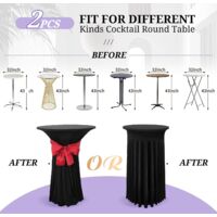 Lot De 6 Housse Mange Debout 80X110 Noir Nappe Mange Debout, Nappe De