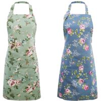 Tabliers de Cuisine pour Femmes, 2 Tabliers à Fleurs pour la Cuisine, Tablier de Chef Cuisinier Vintage