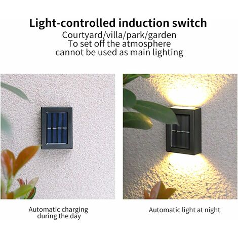 SVKBJROY Luci Solari da Giardino da 4 Pezzi, Luci Solari da Esterno con  Luce Bianca Calda, Luci Solari da Esterno Impermeabili IP65 Wireless per  Recinzione Esterna Cortile Veranda