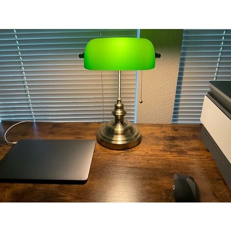 SVKBJROY Lampada da vecchio banchiere, lampada da tavolo vintage per  biblioteca da ufficio, studio, camera da letto, verde