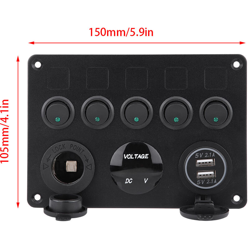Interrupteur à Bascule 7 Broches LED Bleue - 12V/20A, 24V/10A, étanche IP65, Pour Voiture, Camping-car, Bateau