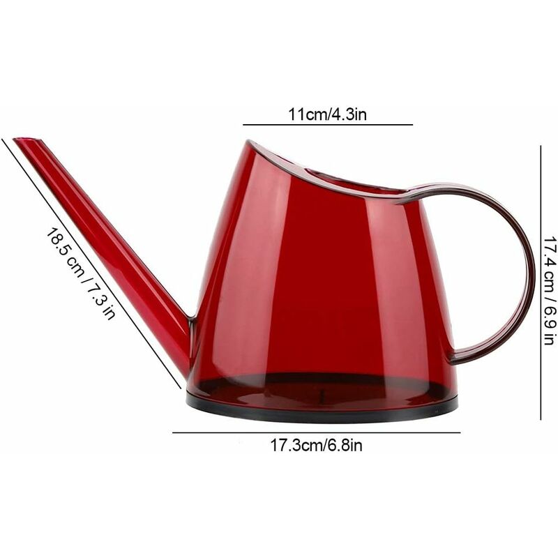 TONYSA Bouteille d'Arrosage à Long Bec, Arrosoir de Jardin Vintage Transparent pour Maison Balcon Patio Jardin, Capacité de 1.2L, Différentes Couleurs au Choix(Rouge) 3