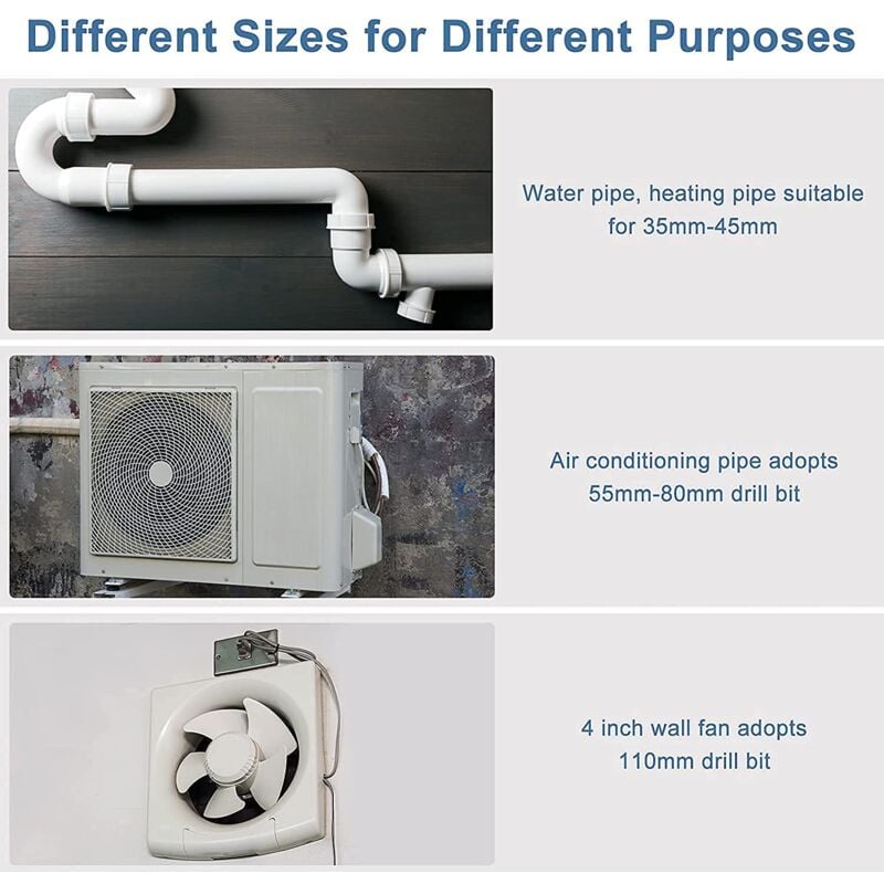 Foret SDS Plus, Diamètre 90 Mm, Filetage M22 SDS Plus Adaptateur 220 Mm