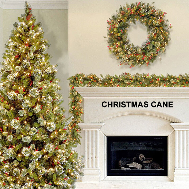 Guirlande de Noël HOMCOM artificielle lumineuse de 1,8 m avec pommes de
