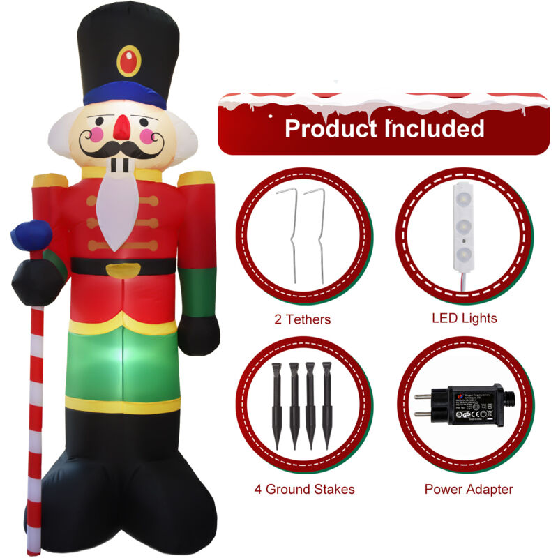 Décorations De Sapin De Noël Gonflables De 2,1 M Avec Lumières LED, étoile Et Bonbons Colorés Pour Noël, Fête, Intérieur, Jardin, Terrasse, Couloir, Pelouse