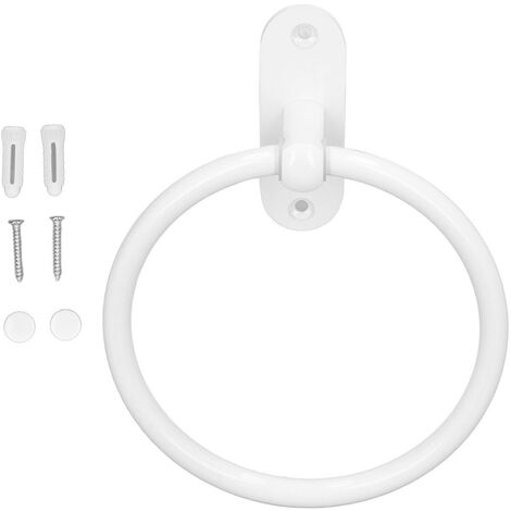 TOPINCN Porte-Serviettes Salle De Bain Alliage Aluminium Blanc - Anneau Élégant Et Peu Encombrant