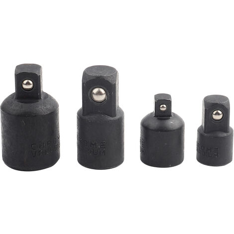 TONYSA Embout Clé 1/4" 3/8" 1/2", Adaptateur Clé à Choc, 4pcs Douille Réducteur Embout Pour Clé à Douille, Convertisseur De Pilote De Douille Pour Conversions De Tournevis à Chocs Clés à Cliquet D'ext (1/5)