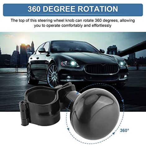 Boule De Volant Universelle En Métal Noir - Pour Voiture, Camion, Bateau, Direction 360°