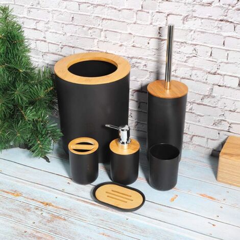 Ensemble D'accessoires De Salle De Bain Fixwal 8 Pièces - Plastique Gris - Moderne