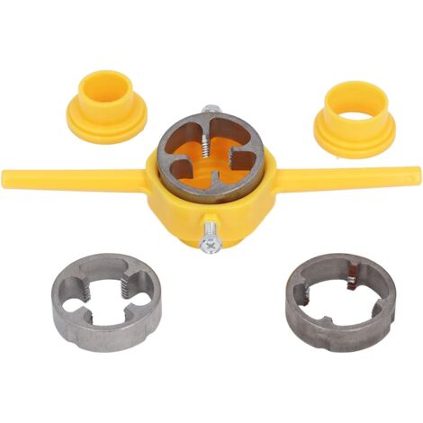 TONYSA Outil de filetage en PVC fabricant de tuyaux en plastique matrice NPT ronde ensemble de matrices de filetage de tuyau plomberie filetage moule 1/2 pouce 3/4 pouce 1 pouce, Jeu de tarauds et fil (1/5)