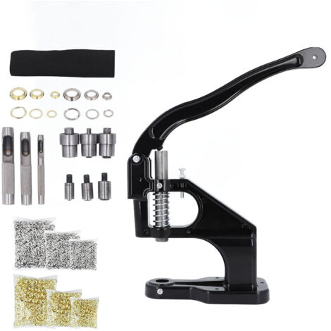 Kit Pince à œillets 10 Mm Avec 300 œillets Or & Argent - Perforateur Pour Tissu, Cuir, Bâche