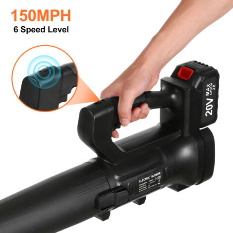 Souffleur De Feuilles Sans Fil 21V - 2 Batteries, 6 Vitesses, Débit Max 750 M³/min - Pour Jardin, Terrasse, Neige, Poussière