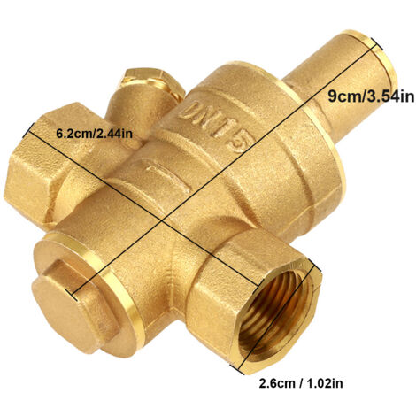 Réducteur De Pression D'eau 1/2" DN15 Avec Manomètre - Laiton, 1.6 MPa - Pour Maison, Irrigation, Régulation