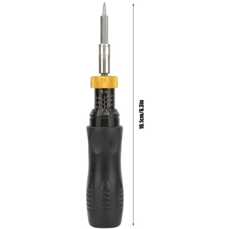 Tournevis Dynamométrique Réglable 0.2-1.2 Nm – Précision ±5% – Embouts Hex + Plat/Phillips