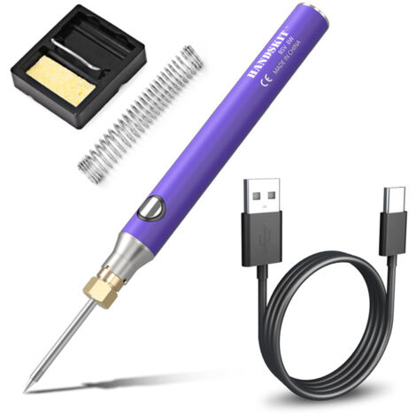 Fer à Souder Sans Fil 8W 330-450°C - Kit Rechargeable USB, 3 Embouts, Support, Pour Électronique, Bijoux, Réparations Précises