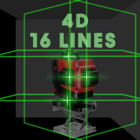 Niveau Laser Rotatif 4D 360° Vert 16 Lignes - Avec Trépied - Haute Précision