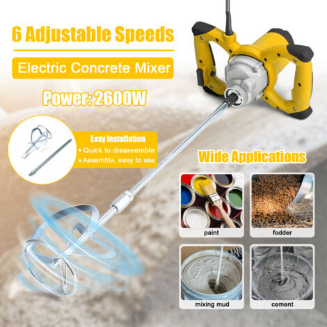 Malaxeur électrique Professionnel 2600W 6 Vitesses - Pour Mortier, Colle - Marque Dayplus