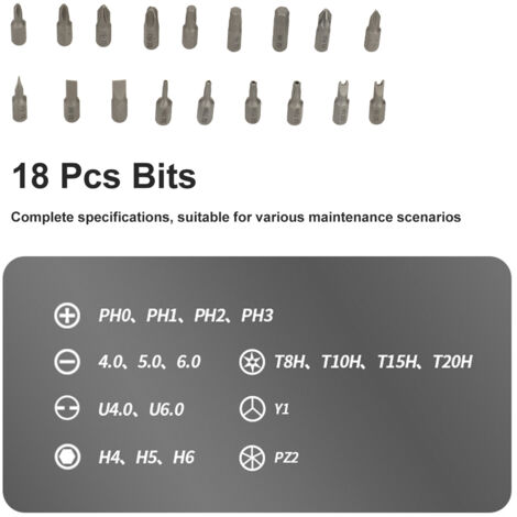 Tournevis à Angle Droit 90° Avec Cliquet + 10 Embouts - Pour Espaces Restreints