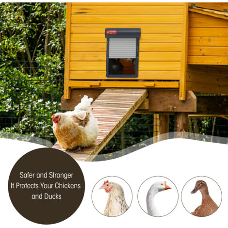 Porte Poulailler Automatique Solaire - Trappe Électrique Anti-Prédateurs Avec Télécommande, Résistante Intempéries IP67