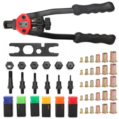 Pince à riveter, Riveter aveugle à riveter, outils de rivetage avec système de réglage d'écrous au Mandrins interchangeables M3,M4,M5,M6,M8,M10– Pince insert fileté (1/5)