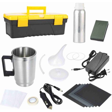 Kit De Restauration De Phares Jufisto - Pour Perceuse Sans Fil (max 2800 Tr/min) - Comprend Disques Abrasifs, Pâte à Polir, Liquide UV - Rénove 2 Phares Jaunis/rayés
