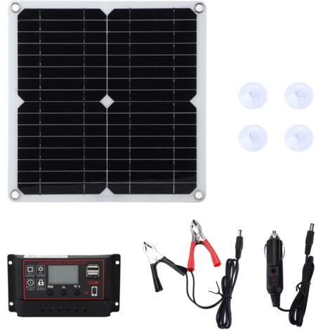 Panneau Solaire 100W Monocristallin Avec Contrôleur 100A - Chargeur USB Pour Camping-Car, Bateau, Toit