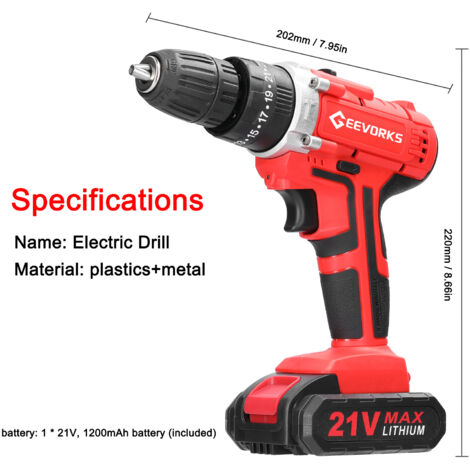 EJ.Life Visseuse Devisseuse Sans Fil 21V, Perceuse Visseuse Sans Fil Avec 2 Batteries 1200mah 253 Reglages De Couple Perceuse 2 Vitesses Led Visseuse Pour Bricolage 87352178