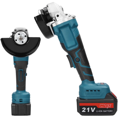 Meuleuse d’angle sans fil - 2 batteries de 1300 mAh, meuleuse d’angle sans balais de 125 mm, Meuleuse d'angle 21 V , ponceuse à lamelles pour la coupe et le ponçage (1/5)