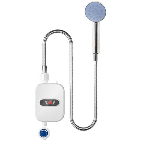 TONYSA Mini chauffe-eau électrique, 220 V 3500 W Chauffe-eau électrique sans réservoir avec affichage numérique LCD , Chauffe-eau sans réservoir Étanchéité IPX4 Température réglable Blanc (1/5)