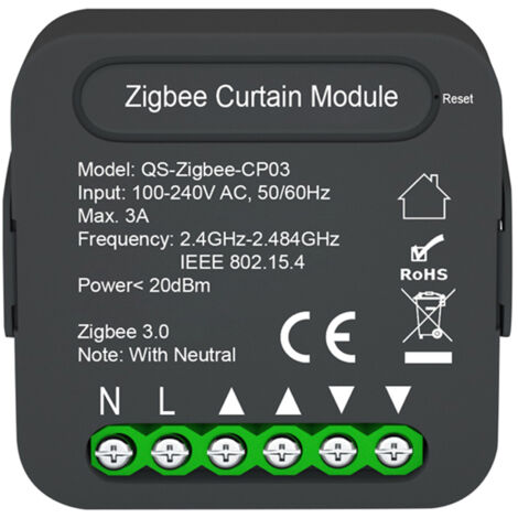 Module marche/arrêt intelligent pour rideaux sans fil avec minuterie et télécommande, module de volet roulant automatique pour la maison et le bureau (1/5)