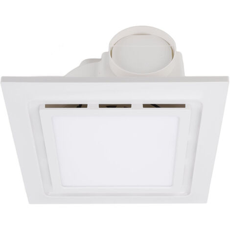 Ventilateur de salle de bain avec éclairage, extracteur de salle de bain, ventilation 140 pi³/min, montage au plafond, ventilation de douche, pour carrés de 10 x 10 pouces (1/5)