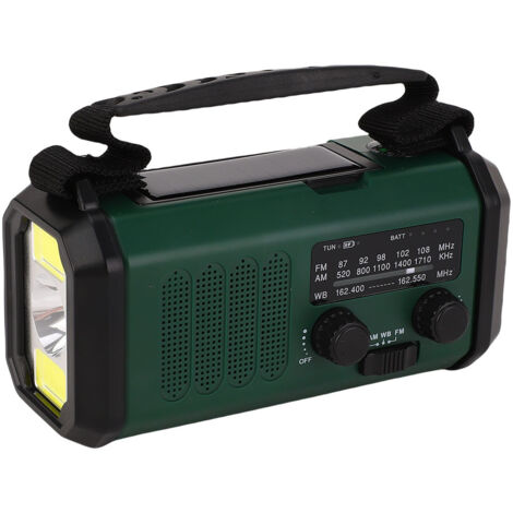 Radio solaire, générateur portable rechargeable et étanche 20 000 mAh, lampe torche, radio à manivelle, idéale pour le camping et la randonnée (1/5)