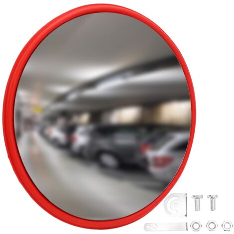 Miroir de sécurité convexe d'intérieur, 30 cm, angle mort de circulation, lentille PC réfléchissante et résistante aux chocs, support mural réglable, adapté aux garages, allées, bureaux et magasins (1/5)