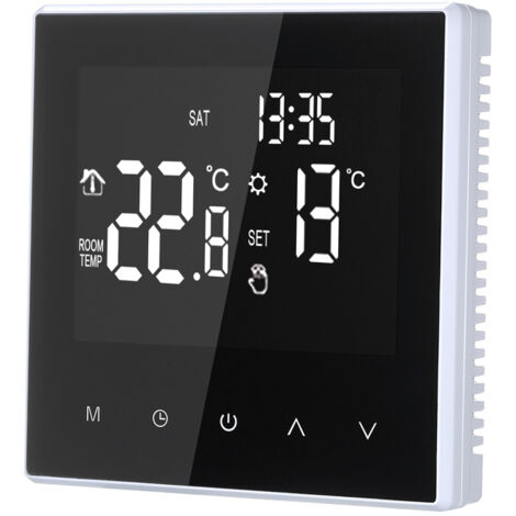 TONYSA Thermostat de chauffage intelligent, contrôleur de température numérique, écran tactile LCD, programmable hebdomadairement, adapté au chauffage par le sol et aux chaudières à gaz, maison, école (1/5)