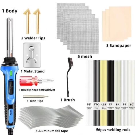 Fer à Souder Plastique 3-en-1 150W – Kit Réparation Pare-chocs, Kayak, Plastique – Prise UE