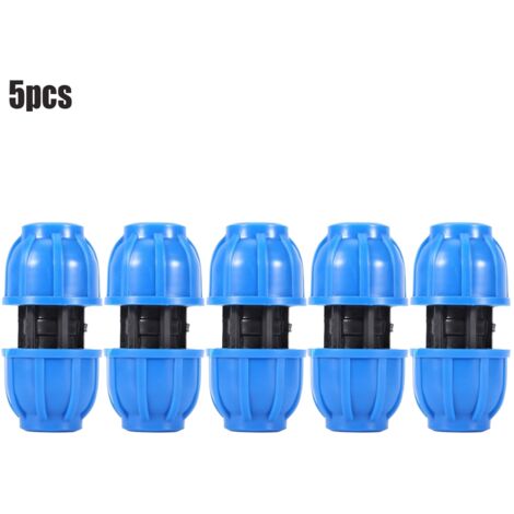 5 pièces PE plastique 20 mm à 20 mm raccord droit pour tuyau d'eau, adaptateur de raccordement pour tuyau (1/5)