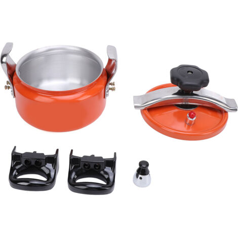 Autocuiseur à double fond en alliage d'aluminium, grande capacité, facile à ouvrir et à fermer, pour cuisinière à gaz, orange, 3 L